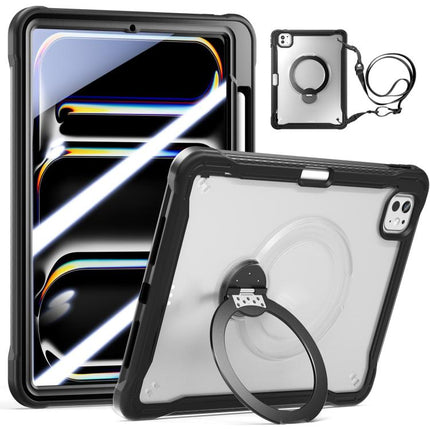 Powerful Sailor Metal Holder Hybrid Tablet Case with Strap & Glass Film, For iPad Air 13 2026 / 2025 / 2024, For iPad Pro 11 2025 / 2024, For iPad 2025 / 2022, For iPad Air 11 2026 / 2025 / 2024