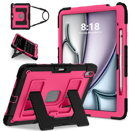 Big Holder Silicone Hydric PC Tablet Case with Shoulder Strap, For iPad Air 13 2026 / 2025 / 2024