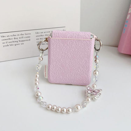 Lucky Cloud Pattern Side Buckle PC Phone Case with Butterfly Chain, For Samsung Galaxy Z Flip6 5G / Flip7 FE, For Samsung Galaxy Z Flip7 5G, For Samsung Galaxy Z Flip5 5G