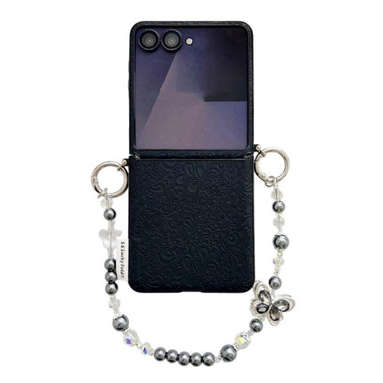 Lucky Cloud Pattern Side Buckle PC Phone Case with Butterfly Chain, For Samsung Galaxy Z Flip6 5G / Flip7 FE, For Samsung Galaxy Z Flip7 5G, For Samsung Galaxy Z Flip5 5G
