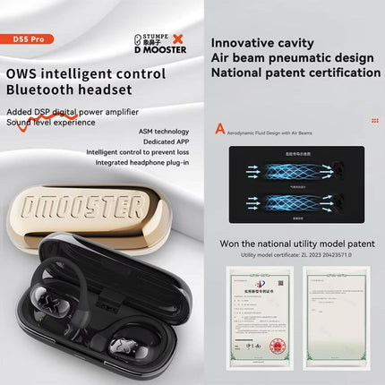 D MOOSTER D55 Pro OWS Ear-Mounted ENC Noise Reduction Wireless Bluetooth Earphones
