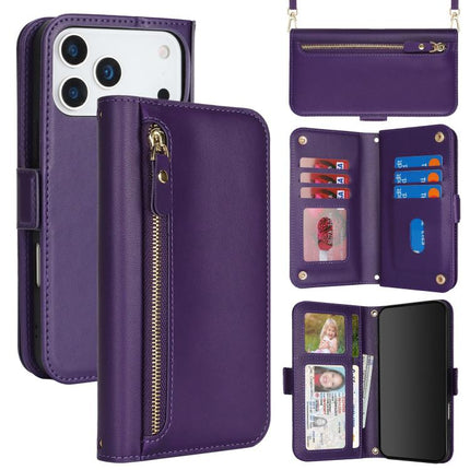 Crossbody Front Zipper Multi-Card Wallet Bag Vegan Leather Phone Case, For iPhone 17 Pro Max, For iPhone 17 Pro, For iPhone 17, For iPhone Air