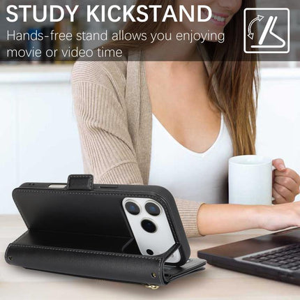 Crossbody Front Zipper Multi-Card Wallet Bag Vegan Leather Phone Case, For iPhone 17 Pro Max, For iPhone 17 Pro, For iPhone 17, For iPhone Air