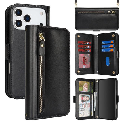 Crossbody Front Zipper Multi-Card Wallet Bag Vegan Leather Phone Case, For iPhone 17 Pro Max, For iPhone 17 Pro, For iPhone 17, For iPhone Air