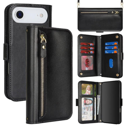Crossbody Front Zipper Multi-Card Wallet Bag Vegan Leather Phone Case, For iPhone 17 Pro Max, For iPhone 17 Pro, For iPhone 17, For iPhone Air