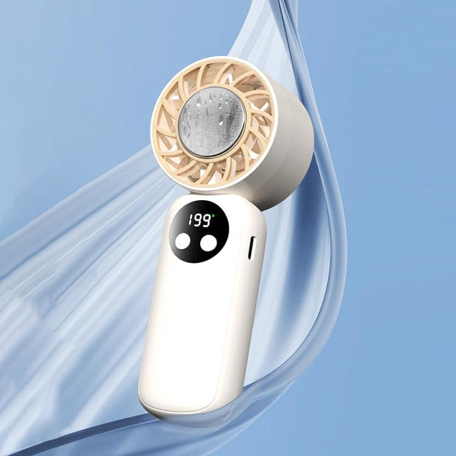 WD-01 Mini Ice Cooling Handheld Fan with Digital Display