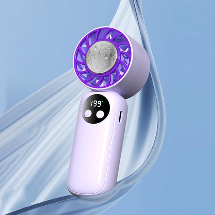 WD-01 Mini Ice Cooling Handheld Fan with Digital Display