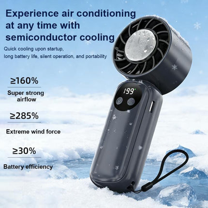 WD-01 Mini Ice Cooling Handheld Fan with Digital Display