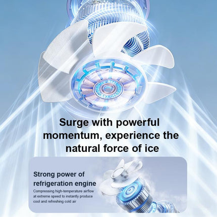 WD-01 Mini Ice Cooling Handheld Fan with Digital Display