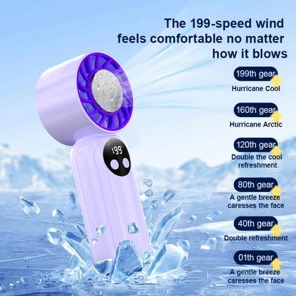 WD-01 Mini Ice Cooling Handheld Fan with Digital Display
