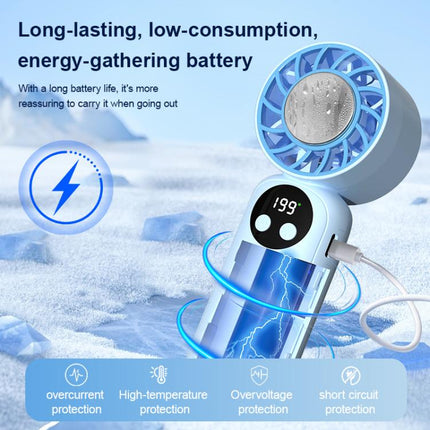 WD-01 Mini Ice Cooling Handheld Fan with Digital Display