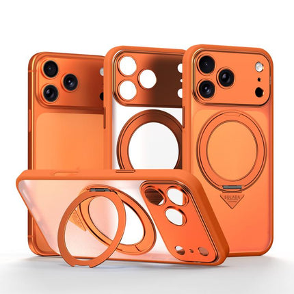 SULADA Transforms Into 17 Pro Semi-Transparent Matte Rotation Magnetic Holder Phone Case, For iPhone 18 Pro, For iPhone 18 Pro Max, For iPhone 17 Pro Max, For iPhone 17 Pro