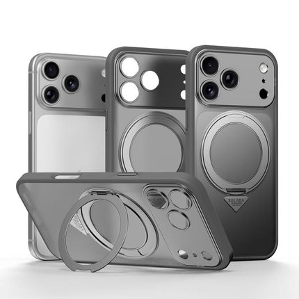 SULADA Transforms Into 17 Pro Semi-Transparent Matte Rotation Magnetic Holder Phone Case, For iPhone 17 Pro Max, For iPhone 17 Pro, For iPhone 16 Pro Max, For iPhone 16 Pro