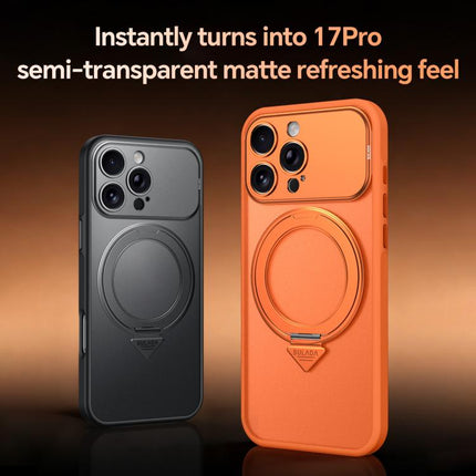 SULADA Transforms Into 17 Pro Semi-Transparent Matte Rotation Magnetic Holder Phone Case, For iPhone 16 Pro Max, For iPhone 16 Pro