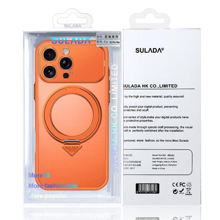 SULADA Transforms Into 17 Pro Semi-Transparent Matte Rotation Magnetic Holder Phone Case, For iPhone 16 Pro Max, For iPhone 16 Pro