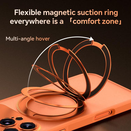 SULADA Transforms Into 17 Pro Semi-Transparent Matte Rotation Magnetic Holder Phone Case, For iPhone 16 Pro Max, For iPhone 16 Pro