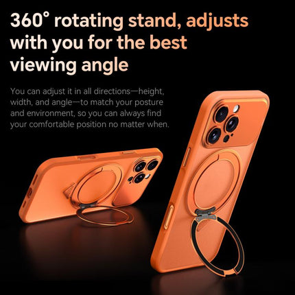 SULADA Transforms Into 17 Pro Semi-Transparent Matte Rotation Magnetic Holder Phone Case, For iPhone 16 Pro Max, For iPhone 16 Pro