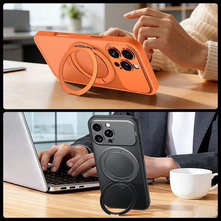 SULADA Transforms Into 17 Pro Semi-Transparent Matte Rotation Magnetic Holder Phone Case, For iPhone 16 Pro Max, For iPhone 16 Pro
