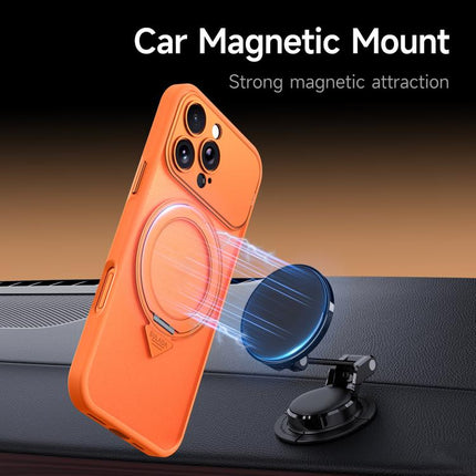SULADA Transforms Into 17 Pro Semi-Transparent Matte Rotation Magnetic Holder Phone Case, For iPhone 16 Pro Max, For iPhone 16 Pro