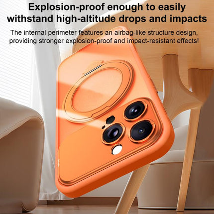 SULADA Transforms Into 17 Pro Semi-Transparent Matte Rotation Magnetic Holder Phone Case, For iPhone 16 Pro Max, For iPhone 16 Pro