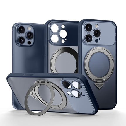 SULADA Transforms Into 17 Pro Semi-Transparent Matte Rotation Magnetic Holder Phone Case, For iPhone 17 Pro Max, For iPhone 17 Pro, For iPhone 16 Pro Max, For iPhone 16 Pro