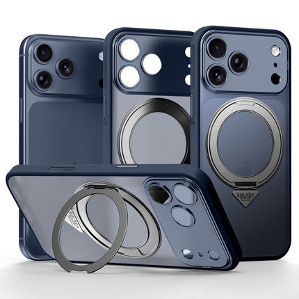 SULADA Transforms Into 17 Pro Semi-Transparent Matte Rotation Magnetic Holder Phone Case, For iPhone 18 Pro, For iPhone 18 Pro Max, For iPhone 17 Pro Max, For iPhone 17 Pro