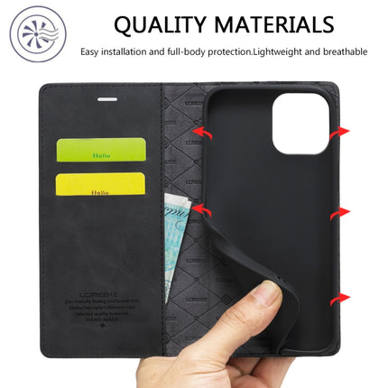 LC.IMEEKE Starker Magnetismus, ultradünn, horizontales Flip, stoßfest, mattes TPU + PU-Leder, mit Halterung, Kartenfächern und Geldbörse, für iPhone 12 Mini, für iPhone 12/12 Pro, für iPhone 12 Pro Max, für iPhone 12 Pro, für iPhone XS/X, für iPhone XR