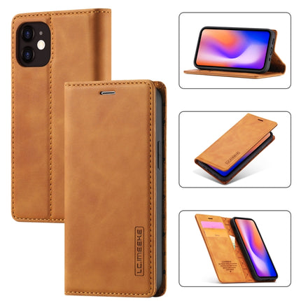 LC.IMEEKE Starker Magnetismus, ultradünn, horizontales Flip, stoßfest, mattes TPU + PU-Leder, mit Halterung, Kartenfächern und Geldbörse, für iPhone 12 Mini, für iPhone 12/12 Pro, für iPhone 12 Pro Max, für iPhone 12 Pro, für iPhone XS/X, für iPhone XR
