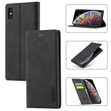 LC.IMEEKE Starker Magnetismus, ultradünn, horizontales Flip, stoßfest, mattes TPU + PU-Leder, mit Halterung, Kartenfächern und Geldbörse, für iPhone 12 Mini, für iPhone 12/12 Pro, für iPhone 12 Pro Max, für iPhone 12 Pro, für iPhone XS/X, für iPhone XR