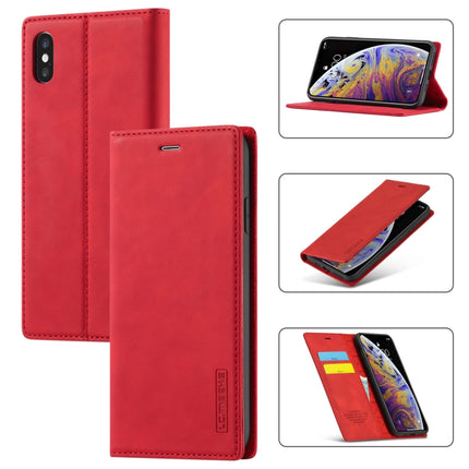 LC.IMEEKE Starker Magnetismus, ultradünn, horizontales Flip, stoßfest, mattes TPU + PU-Leder, mit Halterung, Kartenfächern und Geldbörse, für iPhone 12 Mini, für iPhone 12/12 Pro, für iPhone 12 Pro Max, für iPhone 12 Pro, für iPhone XS/X, für iPhone XR