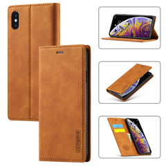 LC.IMEEKE Strong Magnetism Ultra-thin Horizontal Flip Shockproof Matte TPU + PU Leather Case with Holder & Card Slots & Wallet, For iPhone 12 mini, For iPhone 12 / 12 Pro, For iPhone 12 Pro Max, For iPhone 12 Pro, For iPhone XS / X, For iPhone XR