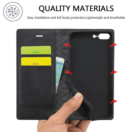 LC.IMEEKE Starker Magnetismus, ultradünn, horizontales Flip, stoßfestes, mattes TPU + PU-Leder, mit Halter, Kartenfächern und Geldbörse, für iPhone SE 2022 / SE 2020/8/7