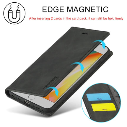 LC.IMEEKE Starker Magnetismus, ultradünn, horizontales Flip, stoßfestes, mattes TPU + PU-Leder, mit Halter, Kartenfächern und Geldbörse, für iPhone SE 2022 / SE 2020/8/7