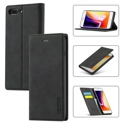 LC.IMEEKE Starker Magnetismus, ultradünn, horizontales Flip, stoßfestes, mattes TPU + PU-Leder, mit Halter, Kartenfächern und Geldbörse, für iPhone SE 2022 / SE 2020/8/7
