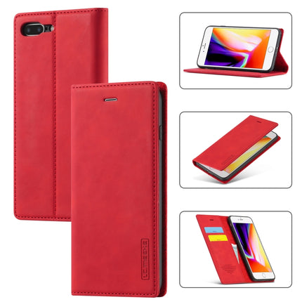 LC.IMEEKE Starker Magnetismus, ultradünn, horizontales Flip, stoßfestes, mattes TPU + PU-Leder, mit Halter, Kartenfächern und Geldbörse, für iPhone SE 2022 / SE 2020/8/7