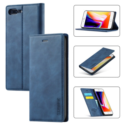 LC.IMEEKE Starker Magnetismus, ultradünn, horizontales Flip, stoßfestes, mattes TPU + PU-Leder, mit Halter, Kartenfächern und Geldbörse, für iPhone SE 2022 / SE 2020/8/7