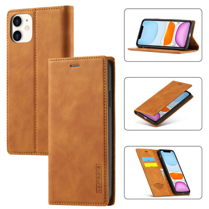 LC.IMEEKE Starker Magnetismus, ultradünn, horizontales Flip, stoßfestes, mattes TPU + PU-Leder, mit Halter, Kartenfächern und Geldbörse, für iPhone SE 2022 / SE 2020/8/7