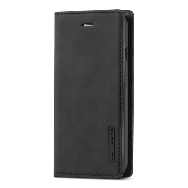 LC.IMEEKE Strong Magnetism Ultra-thin Horizontal Flip Shockproof Matte TPU + PU Leather Case with Holder & Card Slots & Wallet, For iPhone SE 2022 / SE 2020 / 8 / 7