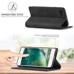 LC.IMEEKE Strong Magnetism Ultra-thin Horizontal Flip Shockproof Matte TPU + PU Leather Case with Holder & Card Slots & Wallet, For iPhone SE 2022 / SE 2020 / 8 / 7