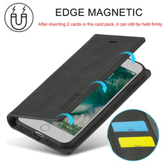 LC.IMEEKE Strong Magnetism Ultra-thin Horizontal Flip Shockproof Matte TPU + PU Leather Case with Holder & Card Slots & Wallet, For iPhone SE 2022 / SE 2020 / 8 / 7