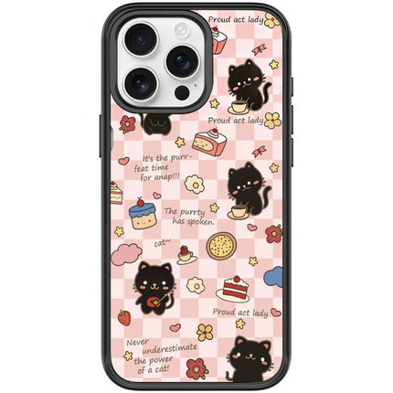Adorable Dessert Cat Pattern Magnetic Phone Case, For iPhone 15 Pro Max, For iPhone 15 Pro