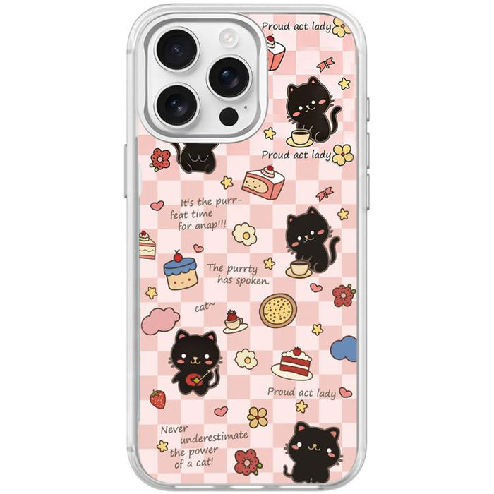 Adorable Dessert Cat Pattern Magnetic Phone Case, For iPhone 15 Pro Max, For iPhone 15 Pro