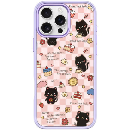 Adorable Dessert Cat Pattern Magnetic Phone Case, For iPhone 16 Pro Max, For iPhone 16 Pro, For iPhone 16 Plus, For iPhone 16