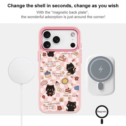 Adorable Dessert Cat Pattern Magnetic Phone Case, For iPhone 17 Pro Max, For iPhone 17 Pro, For iPhone 17, For iPhone Air