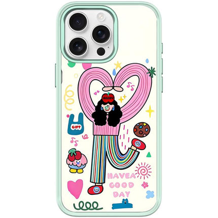 Dopamine Girl Pattern Magnetic Phone Case, For iPhone 15 Pro Max, For iPhone 15 Pro