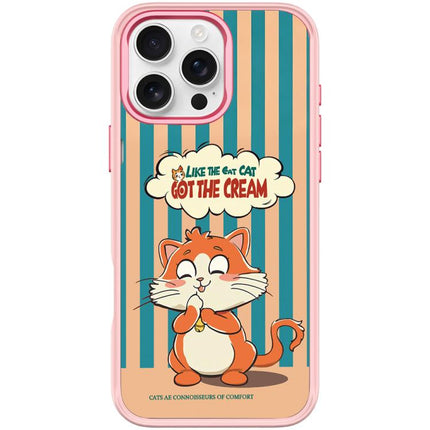 Adorable Bell Cat Pattern Magnetic Phone Case, For iPhone 16 Pro Max, For iPhone 16 Pro, For iPhone 15 Pro Max, For iPhone 15 Pro