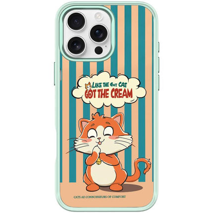 Adorable Bell Cat Pattern Magnetic Phone Case, For iPhone 16 Pro Max, For iPhone 16 Pro, For iPhone 15 Pro Max, For iPhone 15 Pro