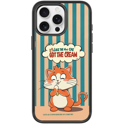 Adorable Bell Cat Pattern Magnetic Phone Case, For iPhone 16 Pro Max, For iPhone 16 Pro, For iPhone 15 Pro Max, For iPhone 15 Pro