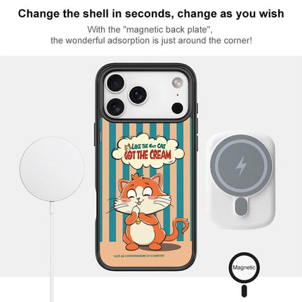 Adorable Bell Cat Pattern Magnetic Phone Case, For iPhone 17 Pro Max, For iPhone 17 Pro, For iPhone 17, For iPhone Air