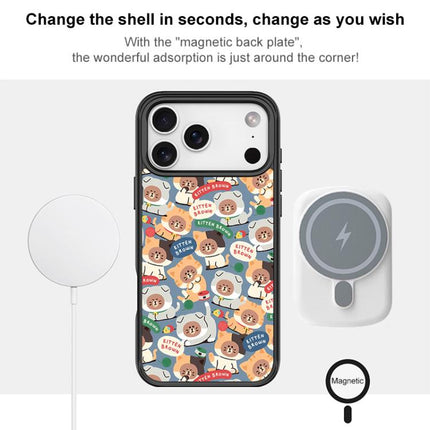 Adorable Little Bear Pattern Magnetic Phone Case, For iPhone 17 Pro Max, For iPhone 17 Pro, For iPhone 17, For iPhone Air
